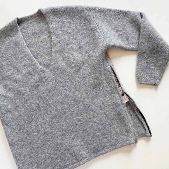 • Michelle Mason Alpaca Merino Wool Zip Sweater • - Picture 5 of 14